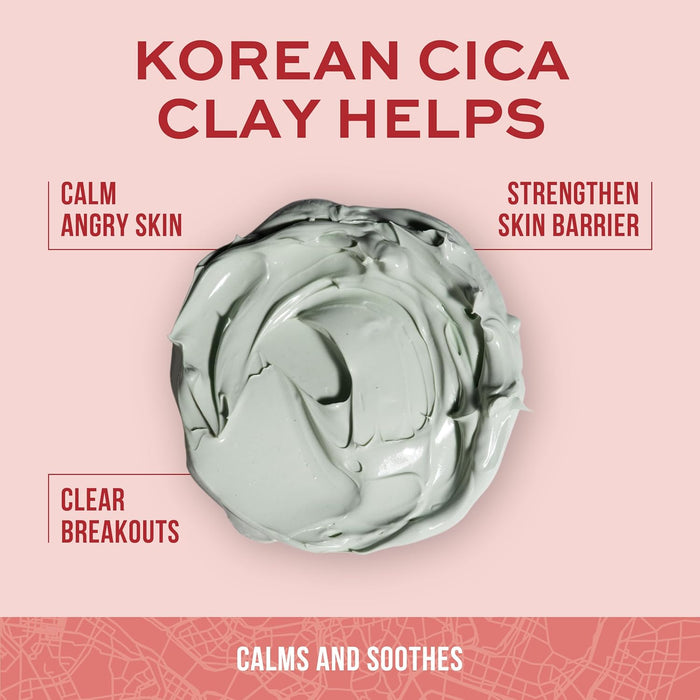 Exotic Blends Soothing Korean Cica Clay Facial Mask, 6 Fl.Oz./ 175 Ml Tube