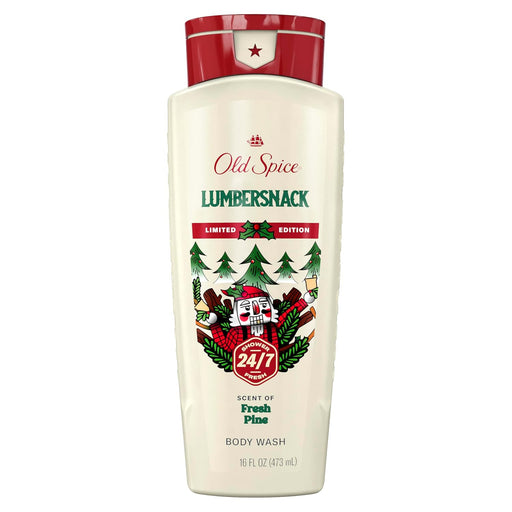 Body Wash for Men, Holidudes Holiday Edition, 24/7 Holiday Freshness, Lasting Scent and Rich Lather, Stocking Stuffer, Lumbersnack with Fresh Pine Scent, 16 Oz