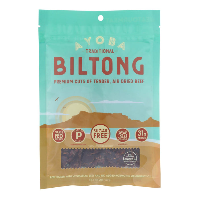 Ayoba-yo - Biltong South African Jerky - Traditional - Case Of 8 - 2 Oz.