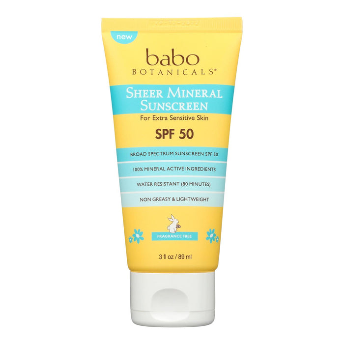 Babo Botanicals - Sunscrn Sheer Ltn Spf 50 - 1 Each-3 Fz