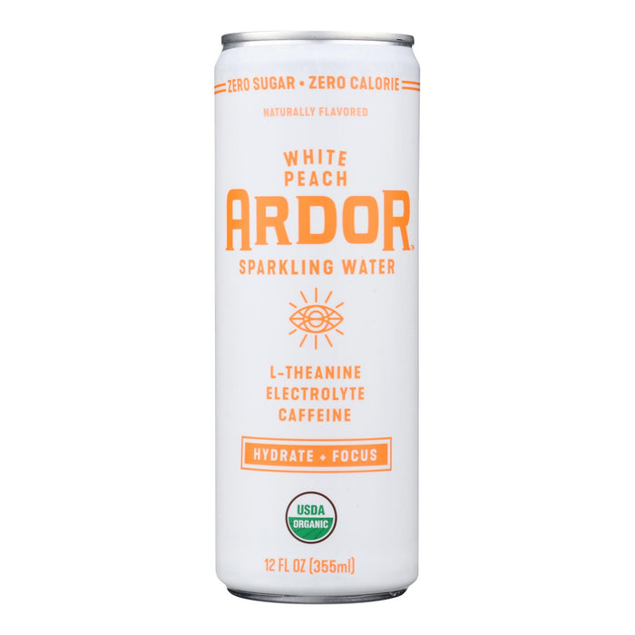 Ardor Sparkling Water - Spk Water Wht Peach Enrg - Case Of 12-12 Fz