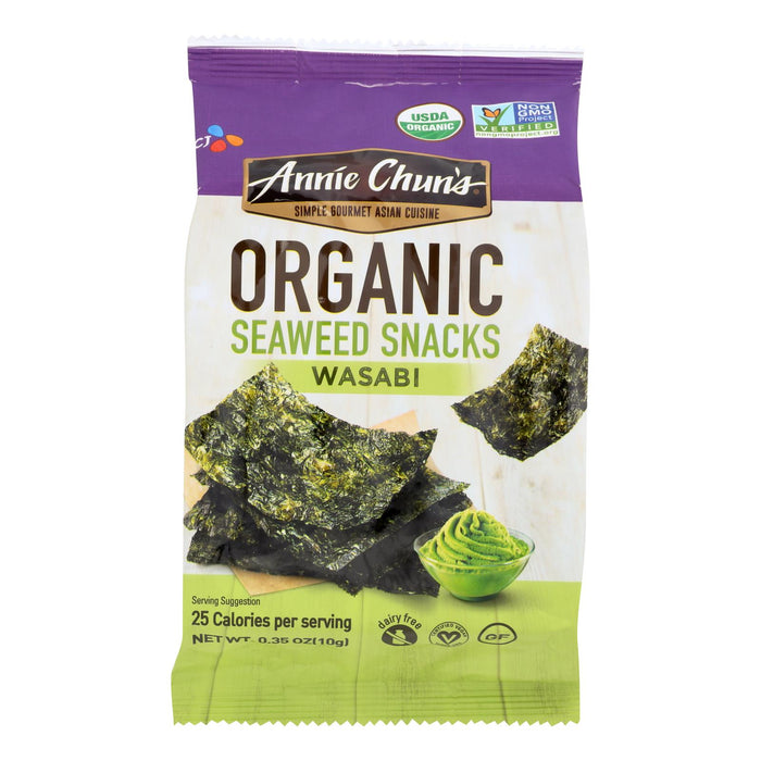 Annie Chun's Organic Seaweed Snacks Wasabi - Case Of 12 - 0.35 Oz.