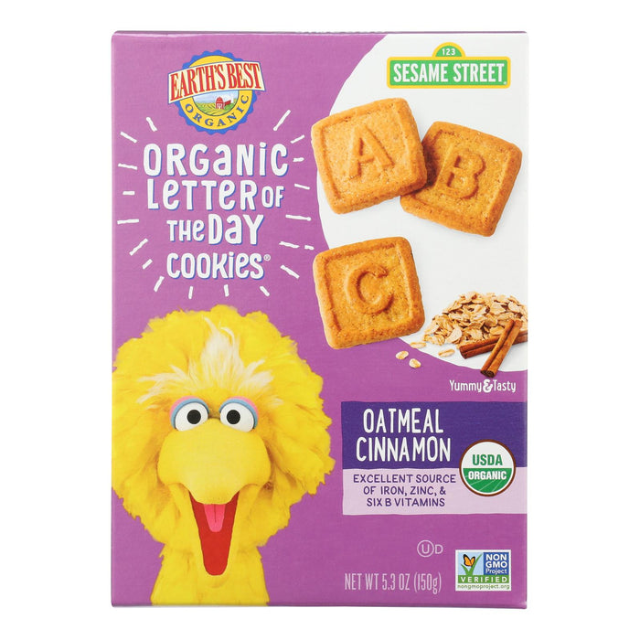 Earth's Best Organic Letter Of The Day Oatmeal Cinnamon Cookies - Case Of 6 - 5.3 Oz.