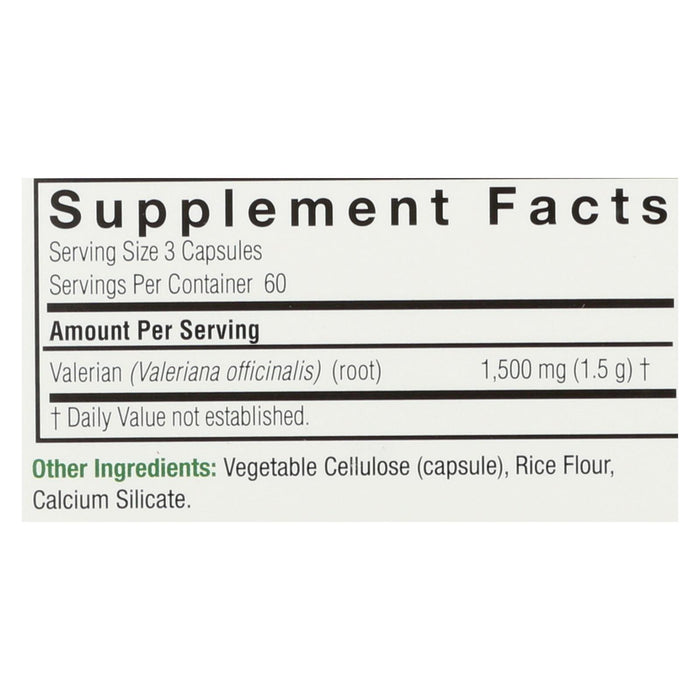 Nature's Answer - Valerian Root - 180 Vegetarian Capsules