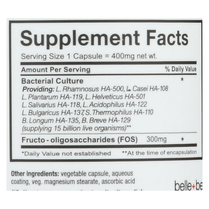 Belle And Bella Ultra 10 Probiotic - Maximum Strength - 30 Capsules