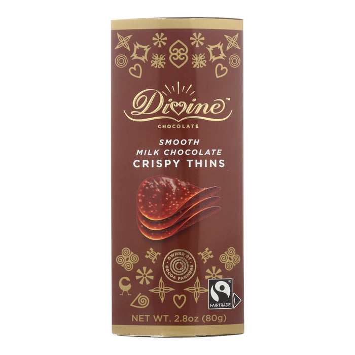 Divine - Crisp Thns Milk Chocolate - Case Of 12 - 2.8 Oz