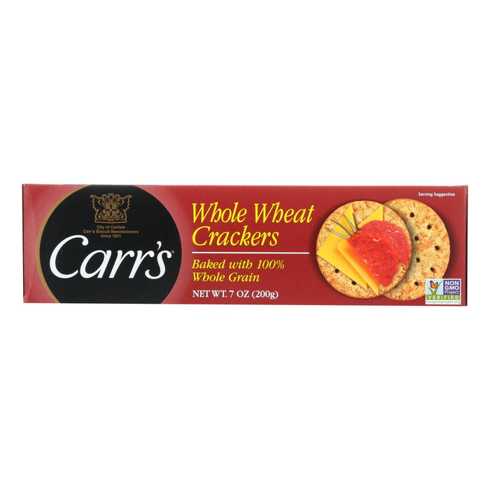 Carr's Crackers - Whole Wheat - Case Of 12 - 7.1 Oz