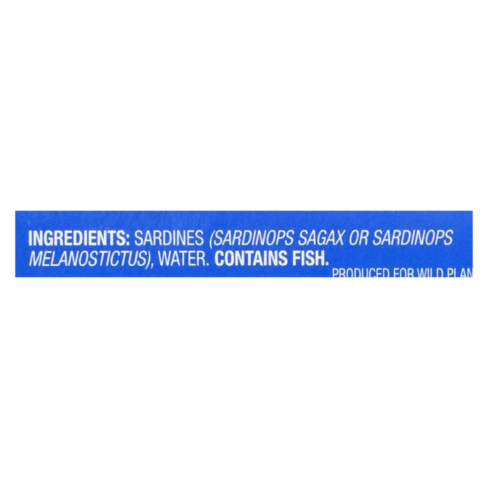 Wild Planet Sardines In Water - Case Of 12 - 4.375 Oz.