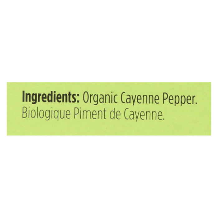 Spicely Organics - Organic Cayenne Pepper - Case Of 6 - 0.45 Oz.