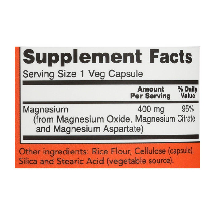 Now Foods - Magnesium 400mg - 1 Each 1-180 Cap