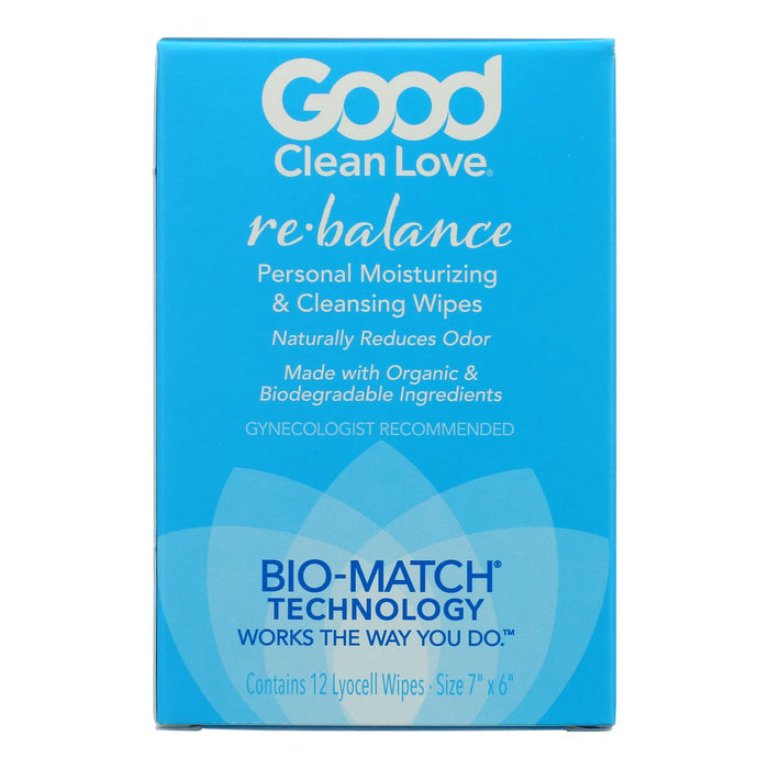 Good Clean Love Rebalance Personal Moisturizing & Cleansing Wipes  - 1 Each - 12 Ct