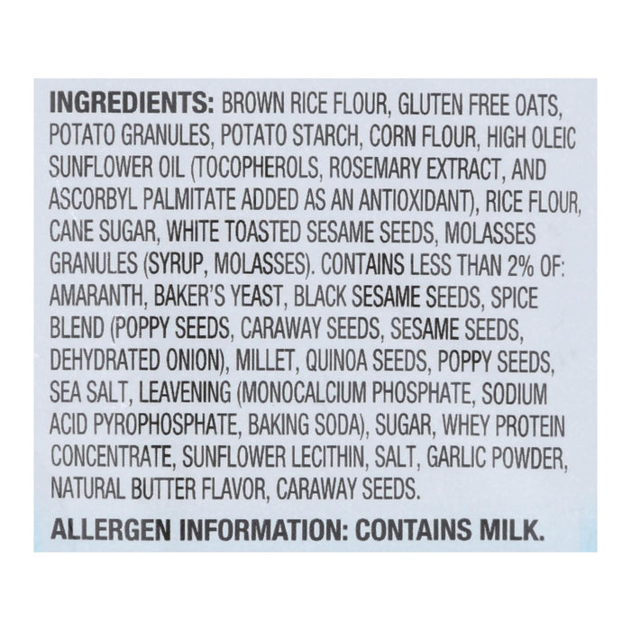 Miltons Gluten Free Baked Crackers - Everything - Case Of 12 - 4.5 Oz.