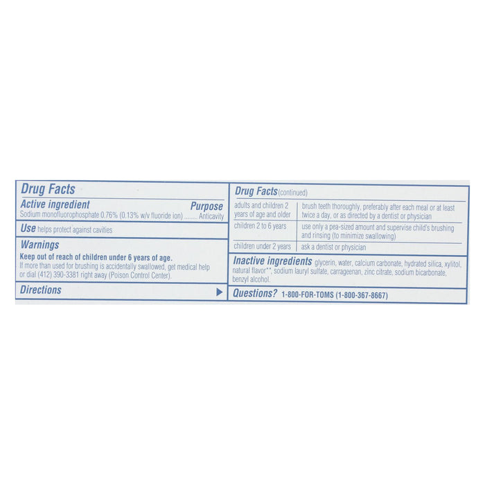 Tom's Of Maine - Tp Whole Care Ppmnt Fluor - Case Of 6 - 4 Oz