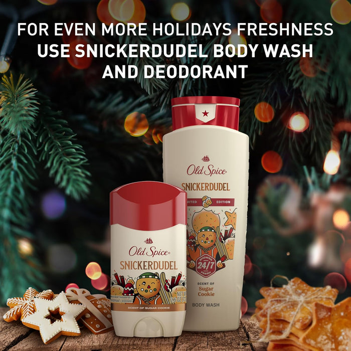 Body Wash for Men, Holidudes Holiday Edition, 24/7 Holiday Freshness, Lasting Scent and Rich Lather, Stocking Stuffer, Snickerdudel Sugar Cookie Scent, 16 Oz