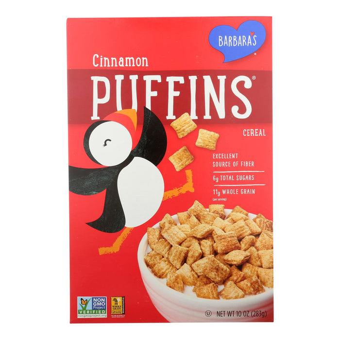 Barbara's Bakery - Puffins Cereal - Cinnamon - Case Of 12 - 10 Oz.