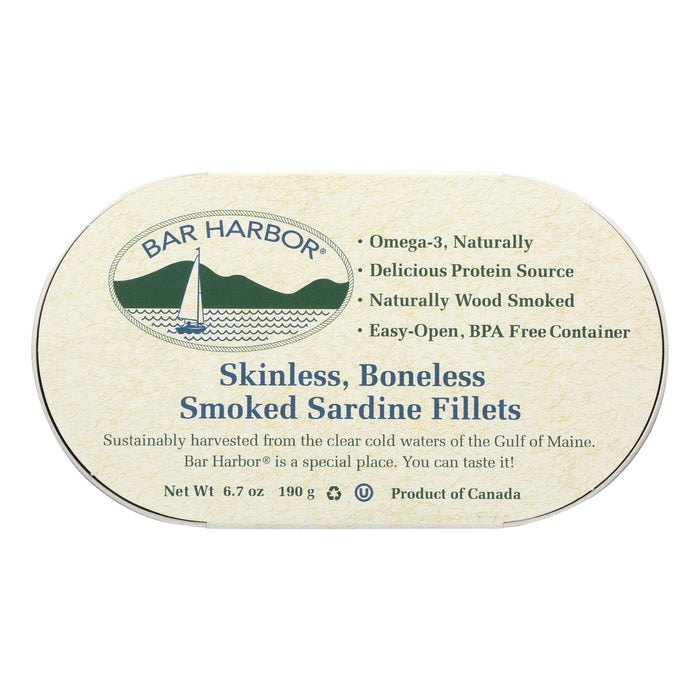 Bar Harbor - Smoked Sardine Fillets - Case Of 12 - 6.7 Oz.