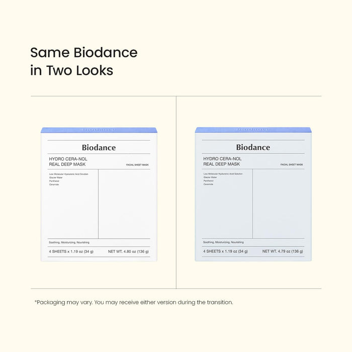 Hydro Cera-Nol Real Deep Mask, Overnight Hydrogel Mask, Hydrating Facial Mask for Sensitive Skin, Redness Reducing & Quick Soothing Effect, Korean Skincare, Stocking Stuffers |1.19Oz(34G)X4Ea