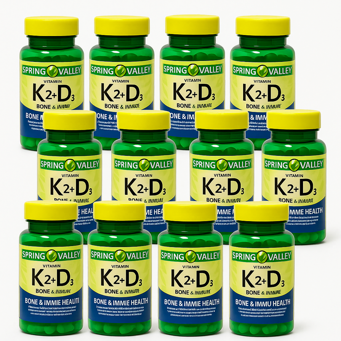 Case of 12 - Spring Valley Vitamin K2+D3, 90 Count (Exp 01/2026)