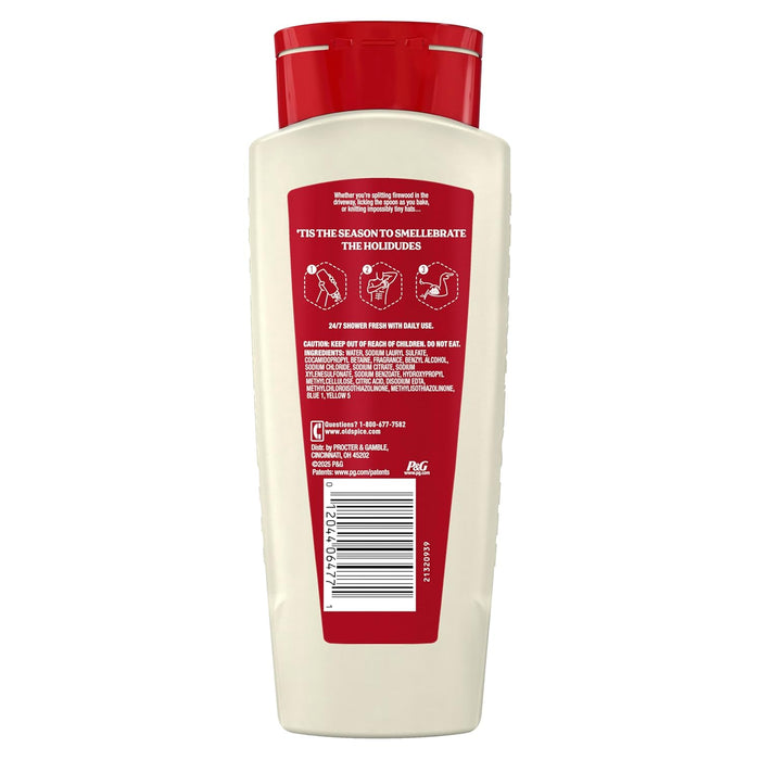 Body Wash for Men, Holidudes Holiday Edition, 24/7 Holiday Freshness, Lasting Scent and Rich Lather, Stocking Stuffer, Lumbersnack with Fresh Pine Scent, 16 Oz