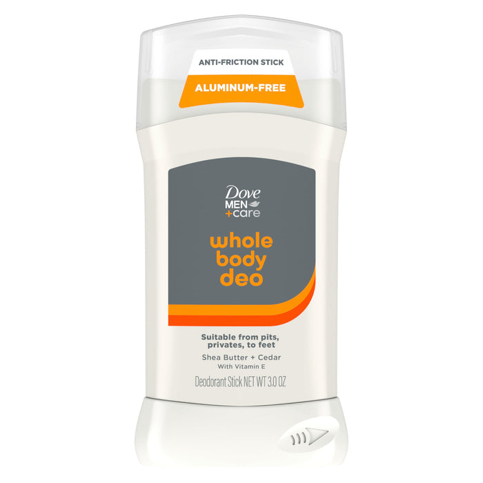 DOVE MEN + CARE Whole Body Deodorant Shea Butter & Cedar For 72H Odor Protection from pits, privates, to feet 3 oz