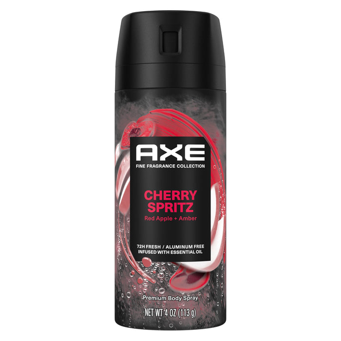 Axe Deodorant Body Spray Cherry Spritz Fine Fragrance Aluminum Free 4.0 oz