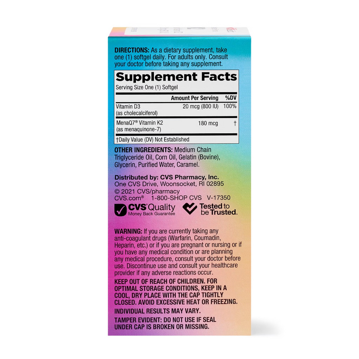 CVS Vitamin K2 with D3 Softgels, 60 CT
