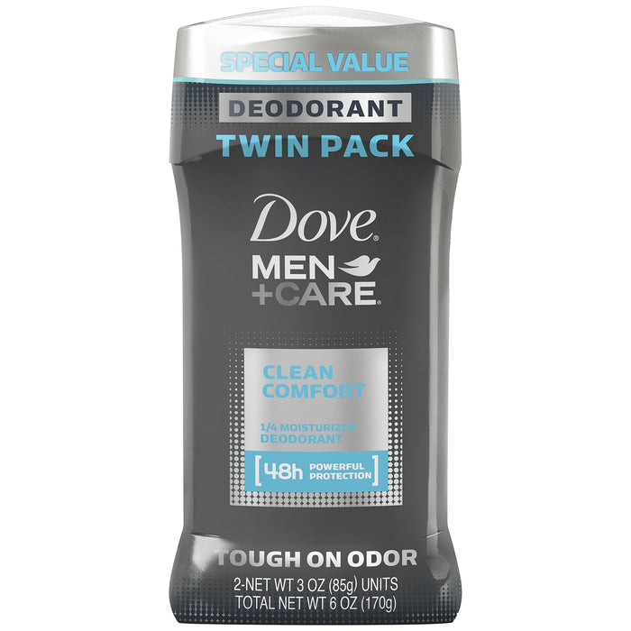 Dove Men+Care Deodorant, Twin Pack, Clean Comfort 48 Hour Protection
