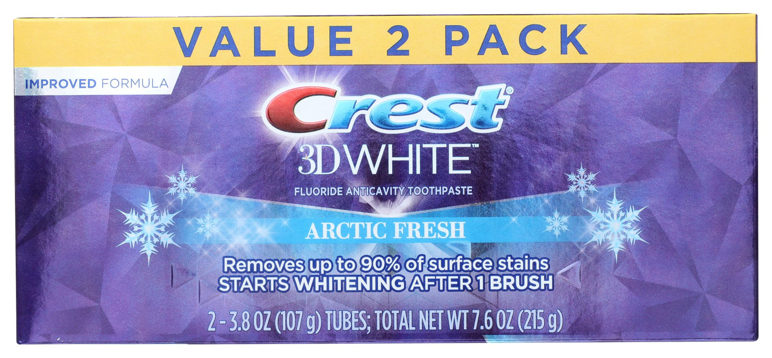 Crest Oral Care, Toothpaste Fluoride Anticavity Arctic Fresh Value 2 Pack, 3.8 Ounce