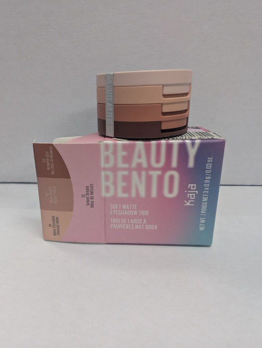 Kaja Beauty Bento Soft Matte Eyeshadow Trio 3 Shades Compact Palette 0.09oz