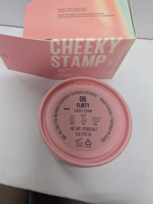 KAJA Blusher - Cheeky Stamp 06 Flirty | Kbeauty, Cute Makeup, Buildable & Blendable Shade with Heart-shaped Applicator, Sunkissed Finish, Travel size, Hygienic, Portable, Korean Makeup, 0.17 Oz