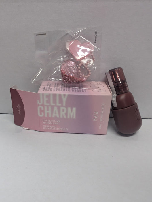 KAJA Lip & Blush - Jelly Charm 04 Fig Soda | with Keychain, Triple Berry Complex, Lemon Fruit Extract & Olive Squalane, Hydrating, Long Lasting Tint, Lightweight, Creamy Cream Tinted Type, 0.17 Oz