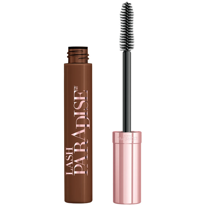 L'Oreal Paris Makeup Voluminous Lash Paradise Mascara, Voluptuous Volume, Intense Length, Feathery Soft Full Lashes, No Flaking, Smudging or Clumping, Latte Brown, 0.28 Fl Oz