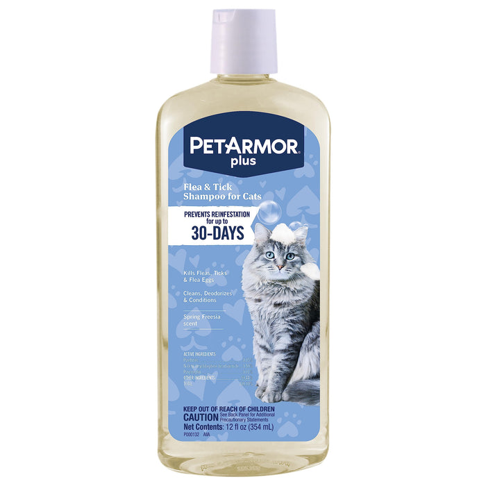 PetArmor Plus Flea & Tick Shampoo for Cats Spring Freesia Scent 12 fl oz