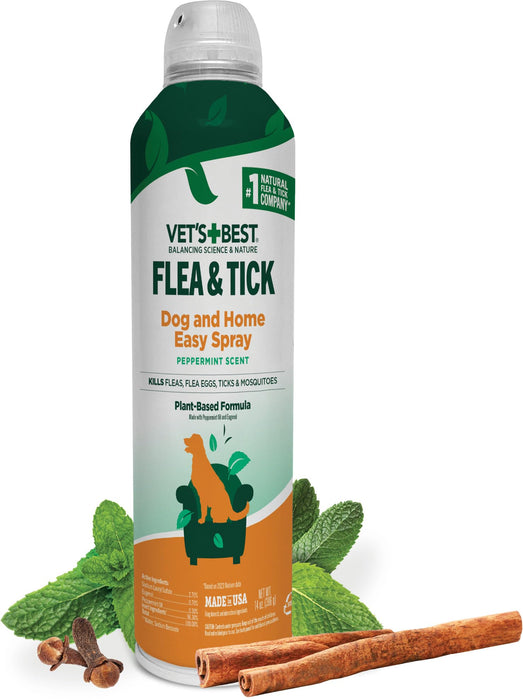 Vet?s Best Natural Flea & Tick Home Spray for Dogs Peppermint Oil 14 oz