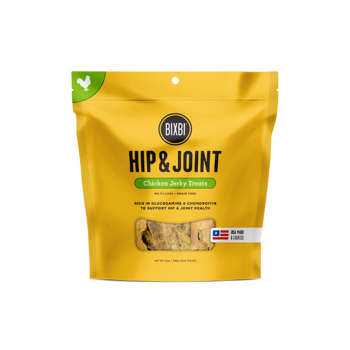 BIXBI Hip & Joint Chicken Jerky Dog Treats 12 oz Grain Free USA Made