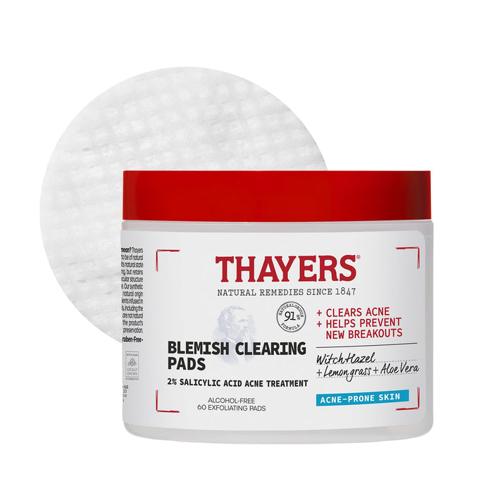 Thayers Blemish Clearing Acne Pads Salicylic Acid Witch Hazel 60 Ct