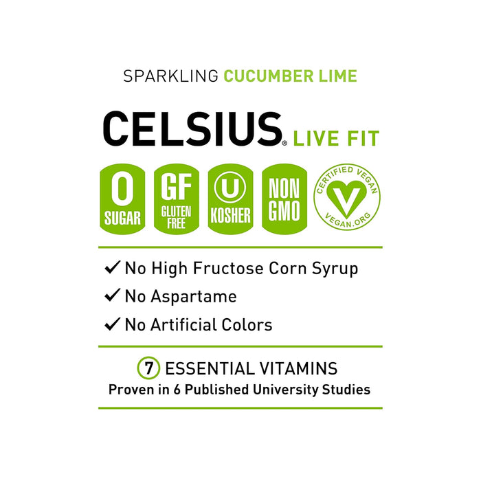 Celsius Sparkling Cucumber-lime Fitness Drink  - Case Of 12 - 12 Fz