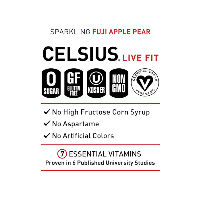 Celsius Inc. - Drink Sparkling Apple Pear - Case Of 12 - 12 Fz