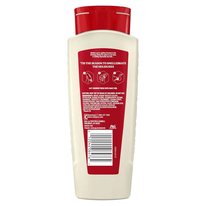 Body Wash for Men, Holidudes Holiday Edition, 24/7 Holiday Freshness, Lasting Scent and Rich Lather, Stocking Stuffer, Snickerdudel Sugar Cookie Scent, 16 Oz