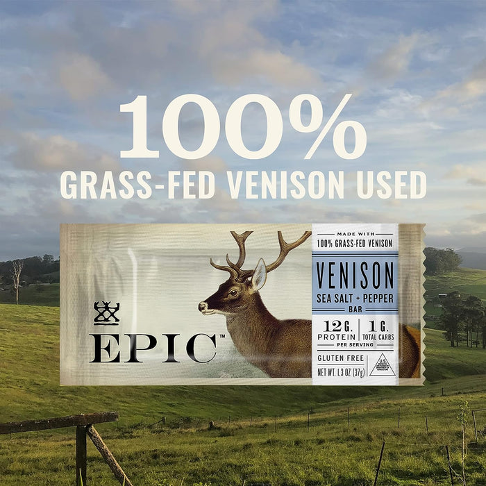 Epic - Bar Venison Sea Salt And Pepper - Case Of 12-1.3 Oz