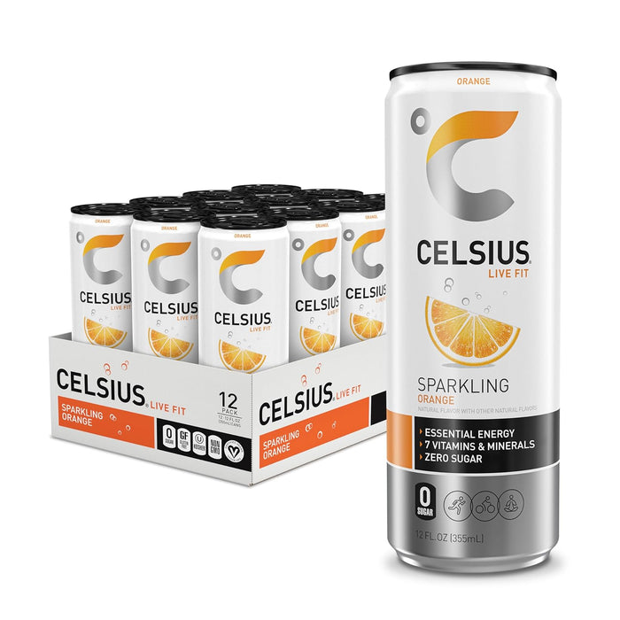 Celsius Sparkling Orange Dietary Supplement  - Case Of 12 - 12 Fz
