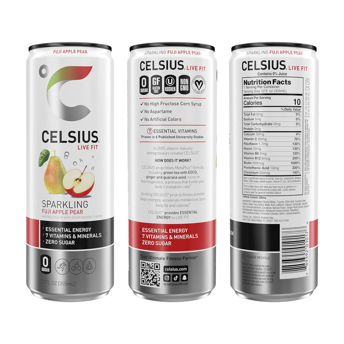 Celsius Inc. - Drink Sparkling Apple Pear - Case Of 12 - 12 Fz