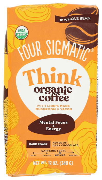 Four Sigmatic Think Organic Coffee with Lions Mane Mushroom & Yacon Whole Bean