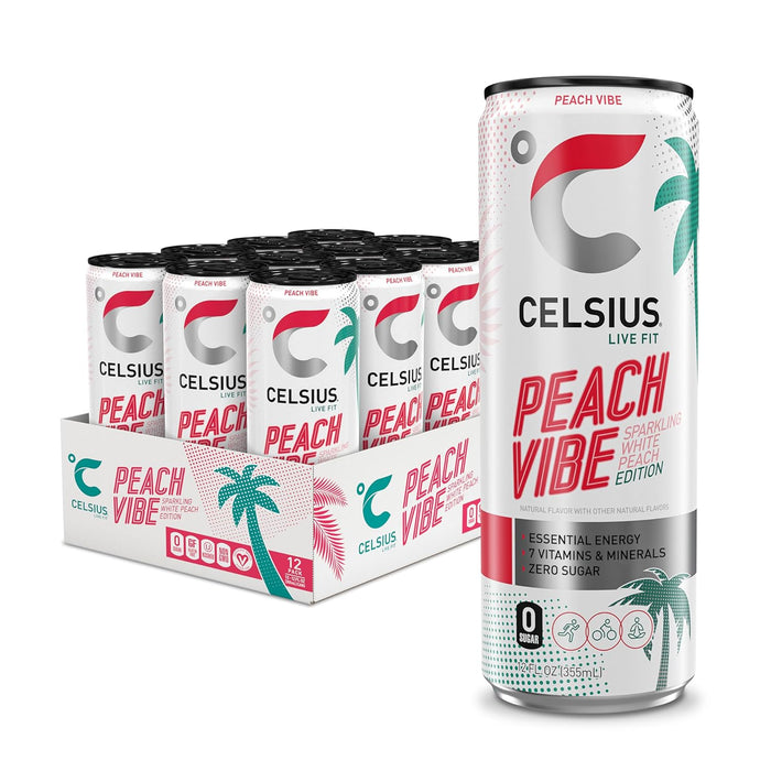 Celsius - Drink Sparkling Peach Vibe - Case Of 12-12 Fz