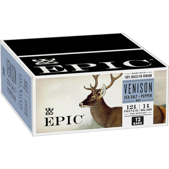 Epic - Bar Venison Sea Salt And Pepper - Case Of 12-1.3 Oz