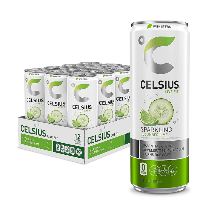 Celsius Sparkling Cucumber-lime Fitness Drink  - Case Of 12 - 12 Fz