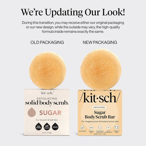 Exfoliating Sugar Scrub for Body – All Natural Body Scrub Bar Soap for Smooth, Hydrated & Glowing Skin - Vegan Soap Bar Exfoliator for Men and Women - Made in the USA - 4 Oz