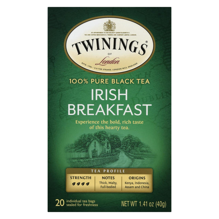 Twinings Tea Breakfast Tea - Irish - Case Of 6 - 20 Bags