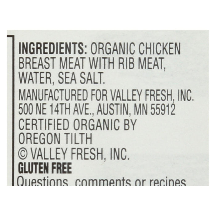 Valley Fresh Organic Chicken In Water  - Case Of 12 - 5 Oz