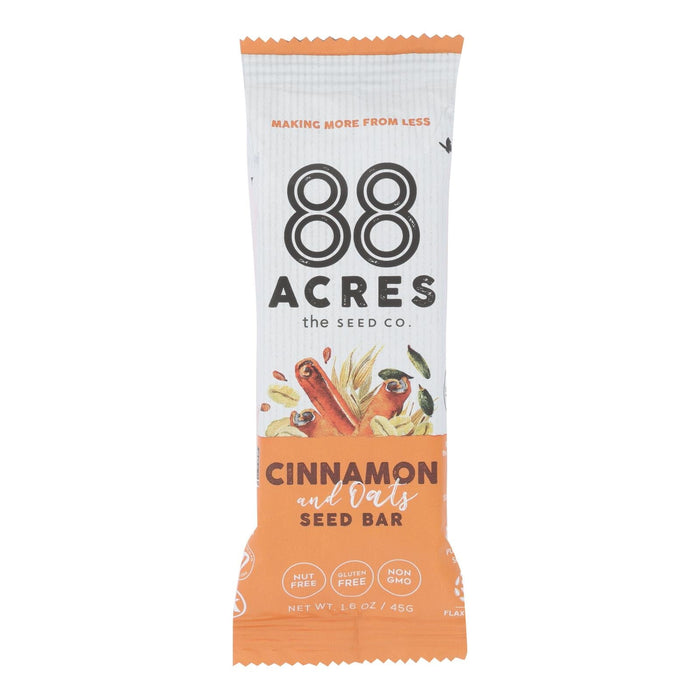 88 Acres - Seed Bars - Oats And Cinnamon - Case Of 9 - 1.6 Oz. Biskets Pantry 